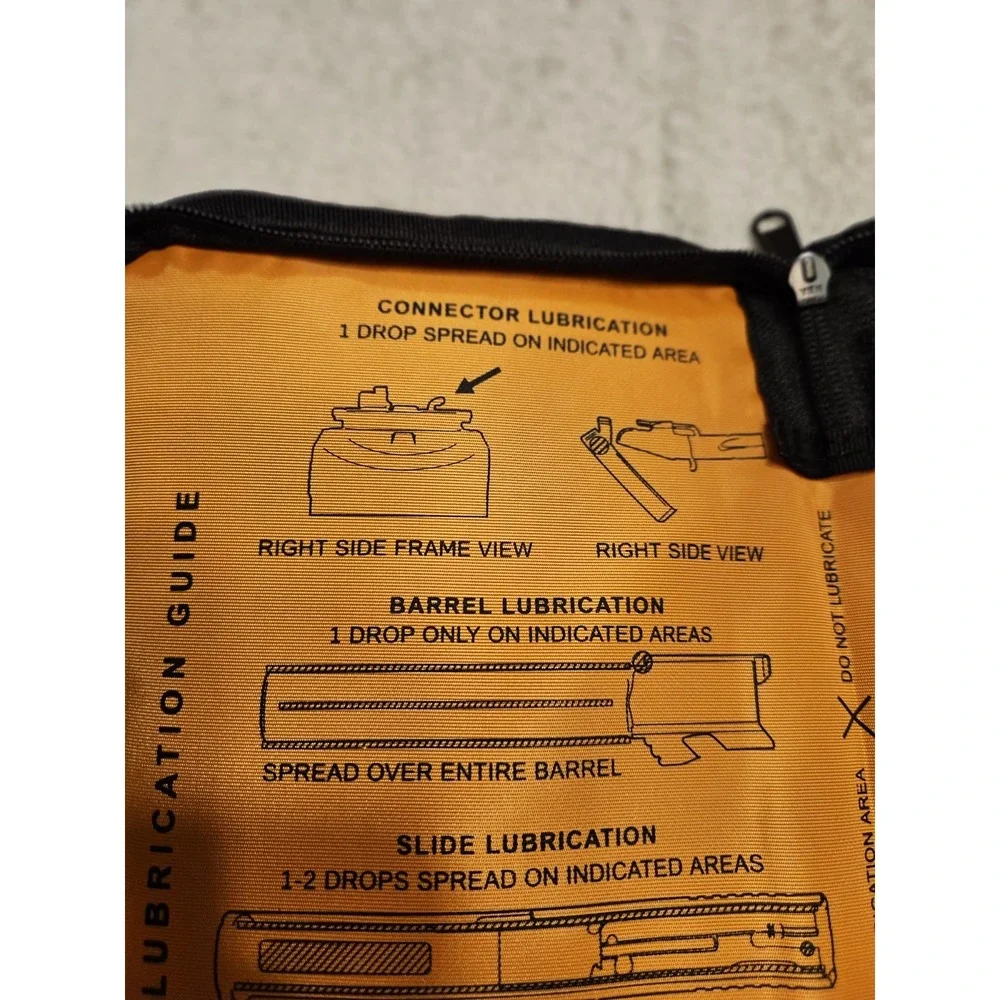 Glock Carrying Case For Single Pistol Black/orange with lubrication guide inside
